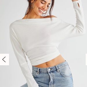 Free People off shoulder white blouse